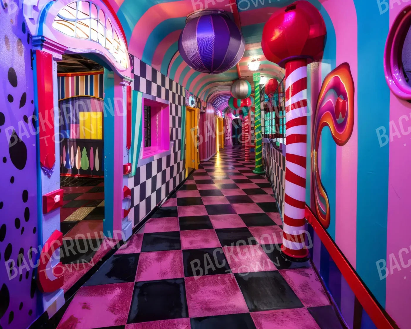 Carnival Funhouse I 10’x8’ Fleece (120 x 96 inch) Backdrop