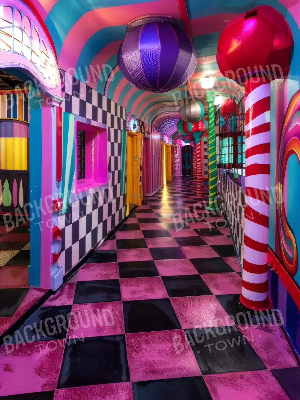 Carnival Funhouse I 5’x6’8 Fleece (60 x 80 inch) Backdrop