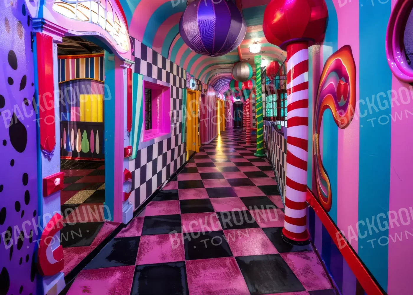 Carnival Funhouse I 7’x5’ UltraCloth (84 x 60 inch) Backdrop