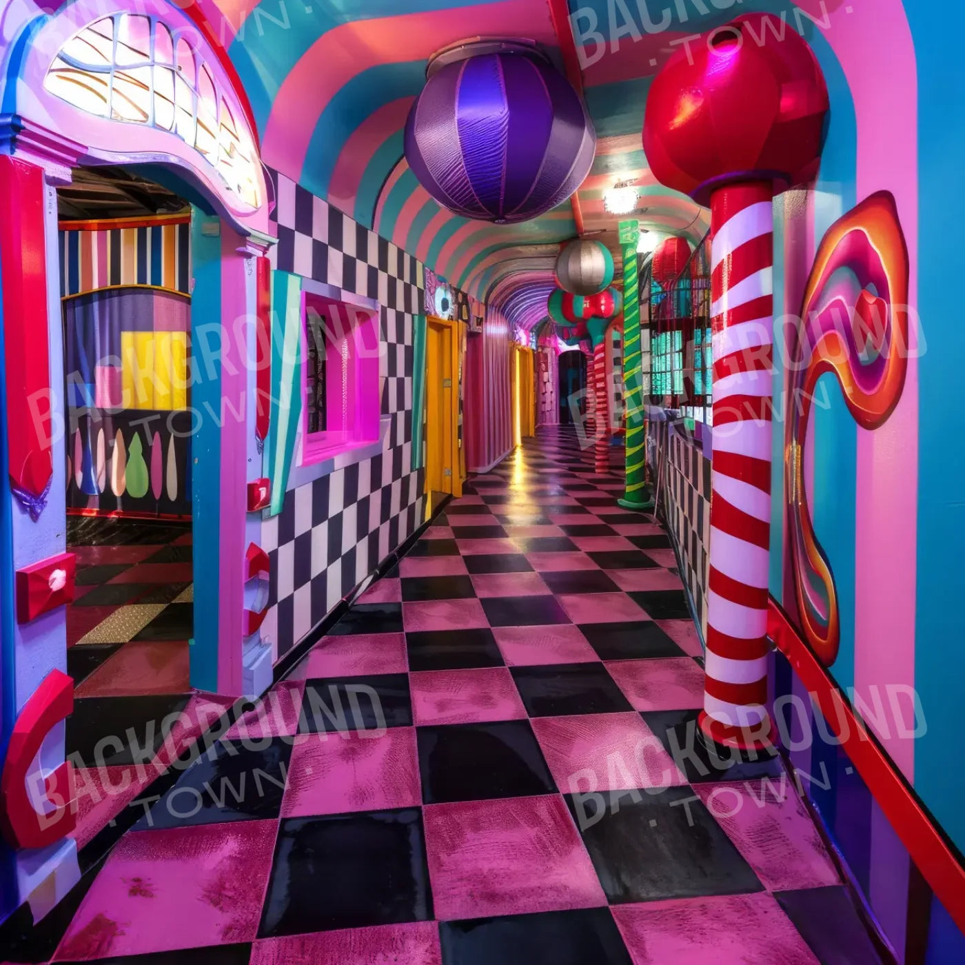 Carnival Funhouse I 8’x8’ Fleece (96 x 96 inch) Backdrop