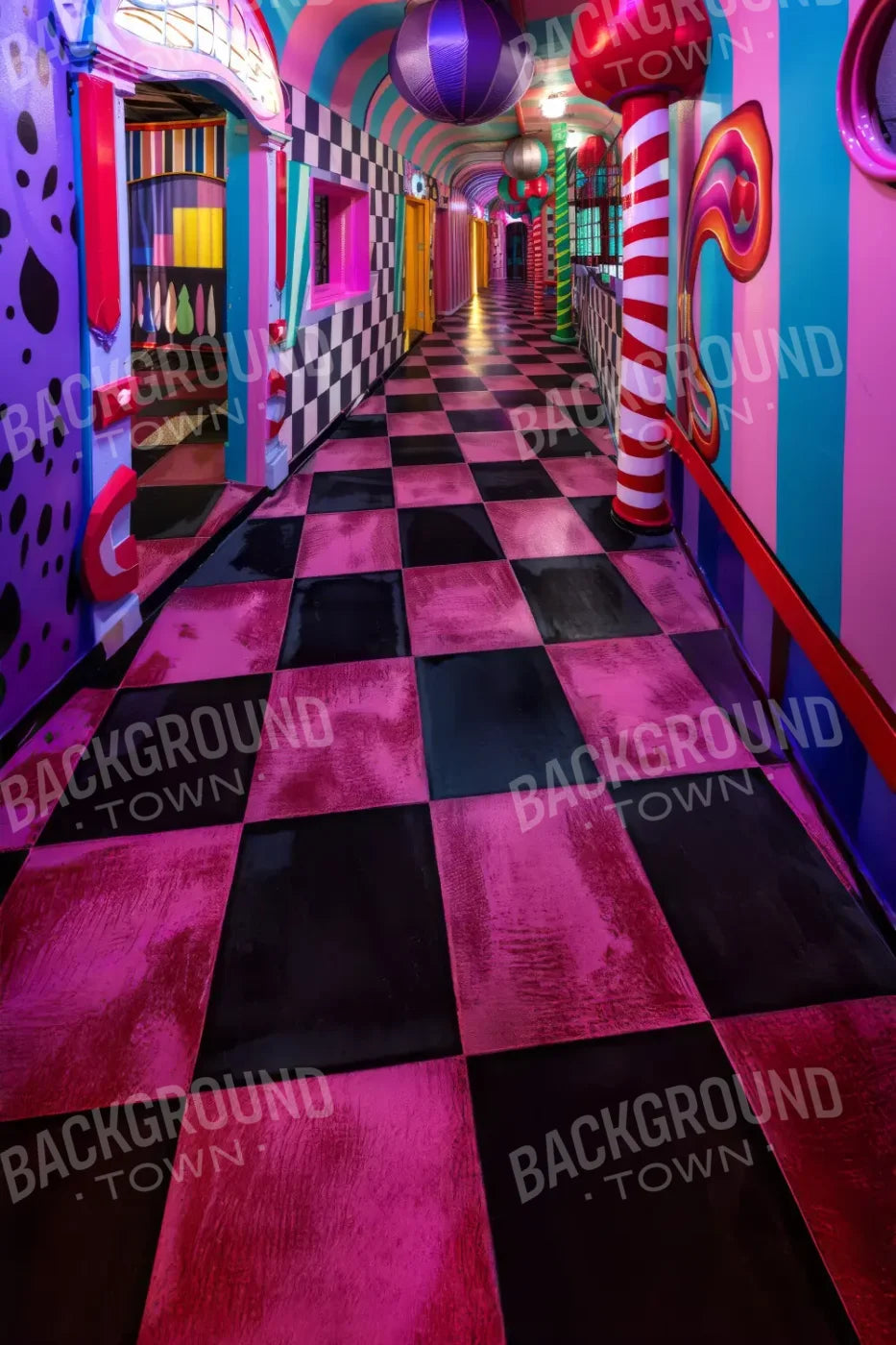 Carnival Funhouse Sweep 8’x12’ UltraCloth (96 x 144 inch) Backdrop