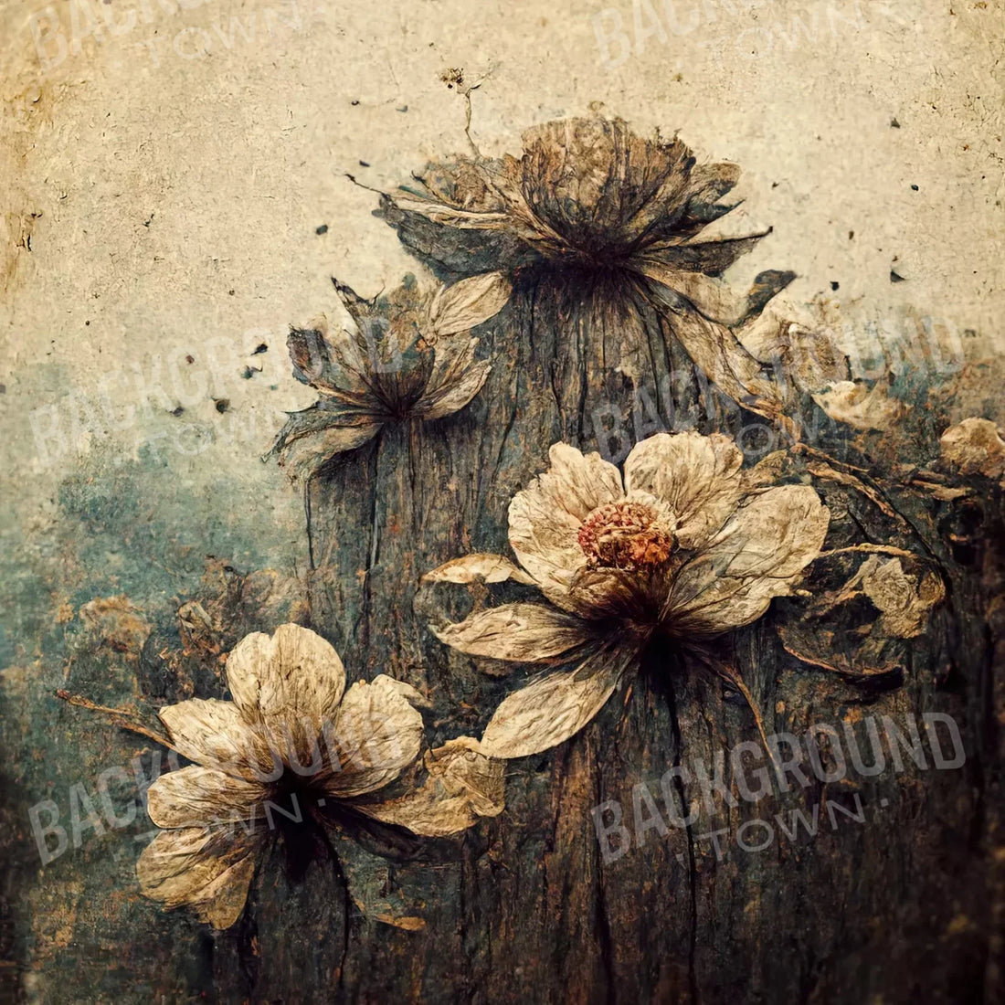 Beige Floral Backdrop for Photography