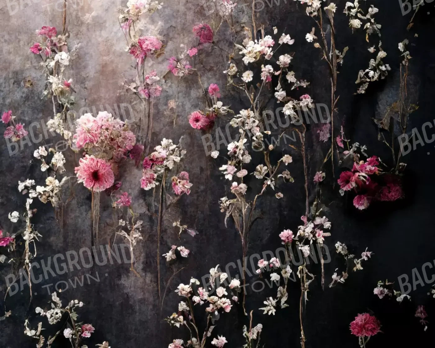 Cascading Pink And White Flowers 10’X8’ Fleece (120 X 96 Inch) Backdrop