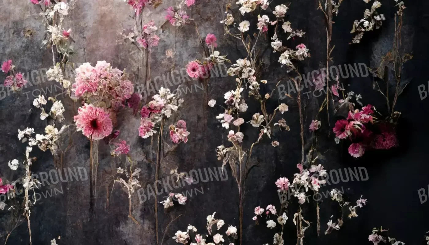 Cascading Pink And White Flowers 14’X8’ Ultracloth (168 X 96 Inch) Backdrop