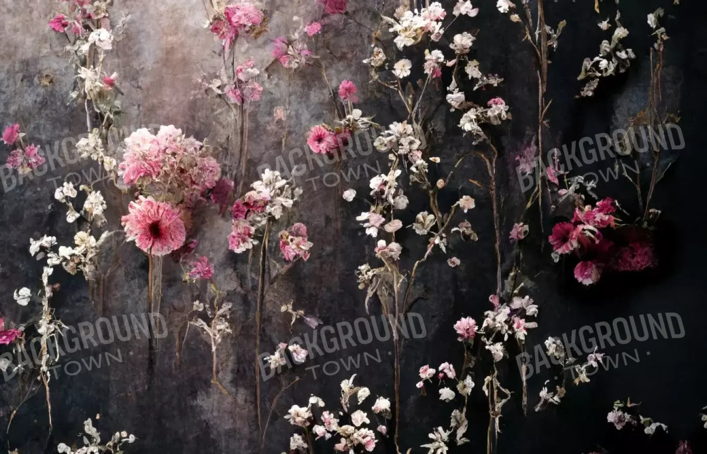 Cascading Pink And White Flowers 14’X9’ Ultracloth (168 X 108 Inch) Backdrop