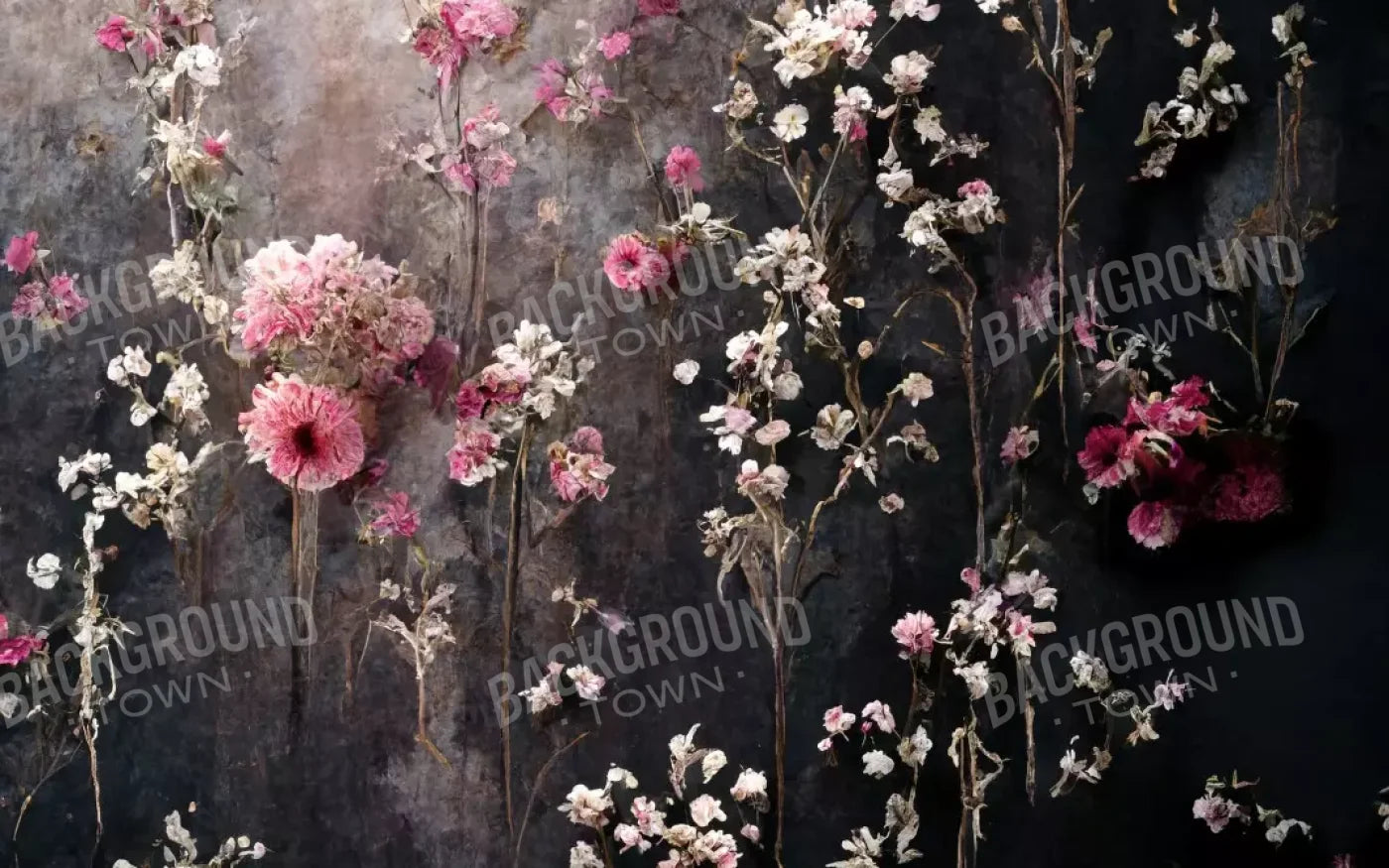 Cascading Pink And White Flowers 16’X10’ Ultracloth (192 X 120 Inch) Backdrop