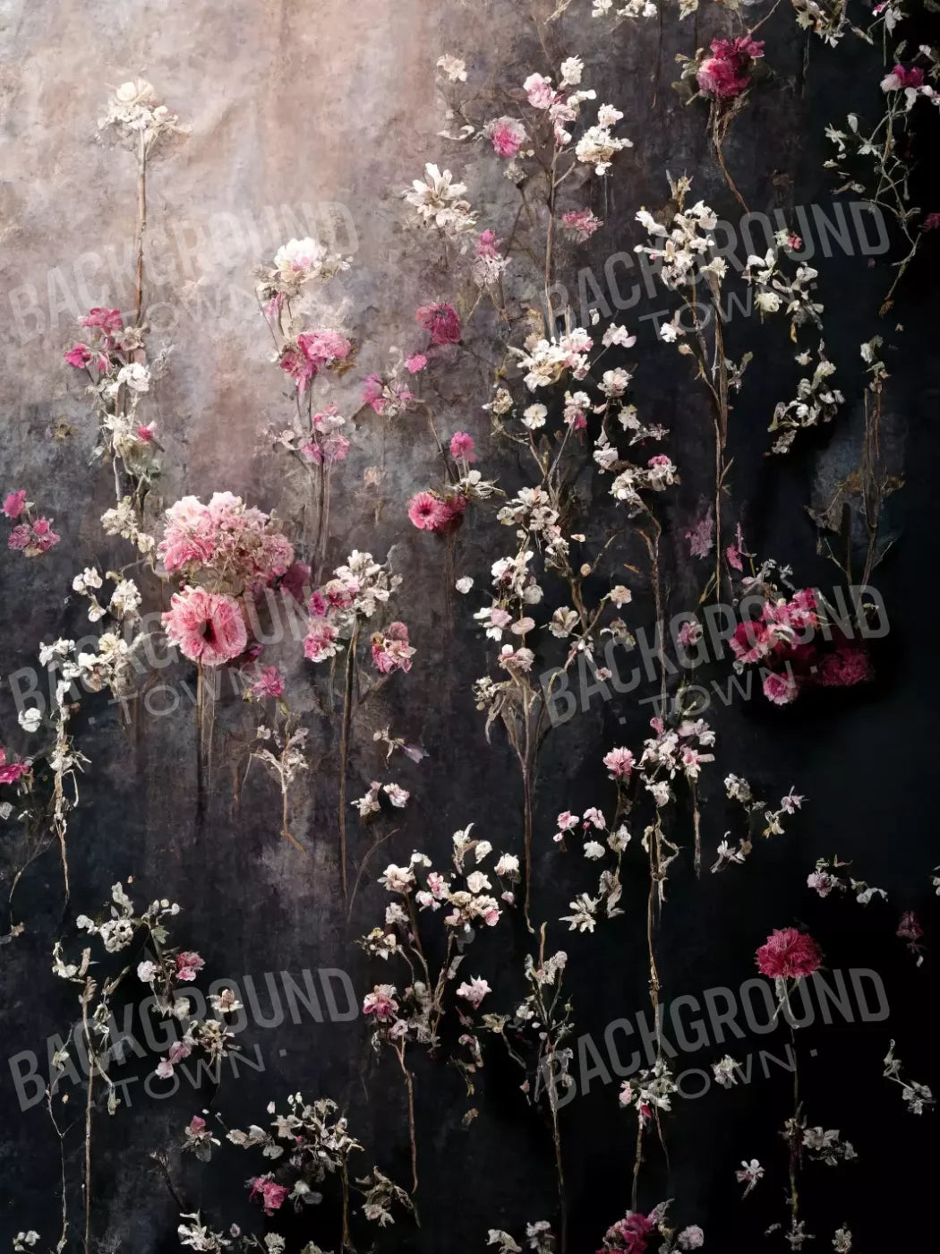 Cascading Pink And White Flowers 5’X6’8 Fleece (60 X 80 Inch) Backdrop