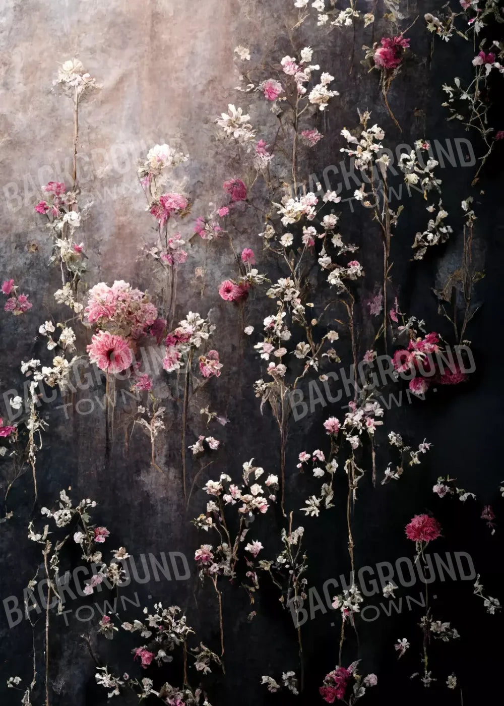 Cascading Pink And White Flowers 5’X7’ Ultracloth (60 X 84 Inch) Backdrop