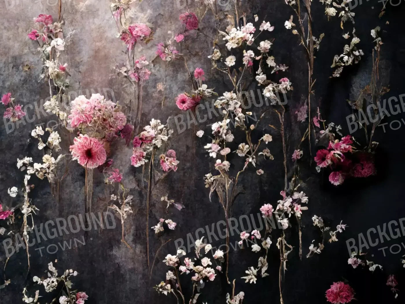 Cascading Pink And White Flowers 6’8X5’ Fleece (80 X 60 Inch) Backdrop