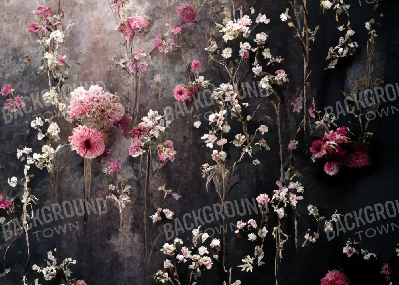 Cascading Pink And White Flowers 7’X5’ Ultracloth (84 X 60 Inch) Backdrop