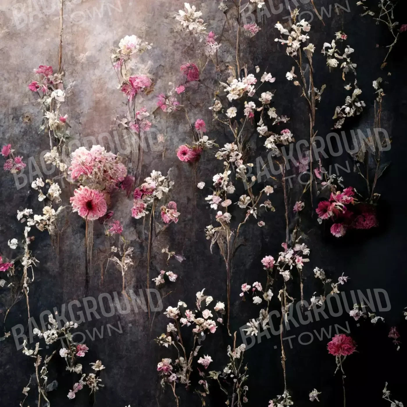 Cascading Pink And White Flowers 8’X8’ Fleece (96 X Inch) Backdrop