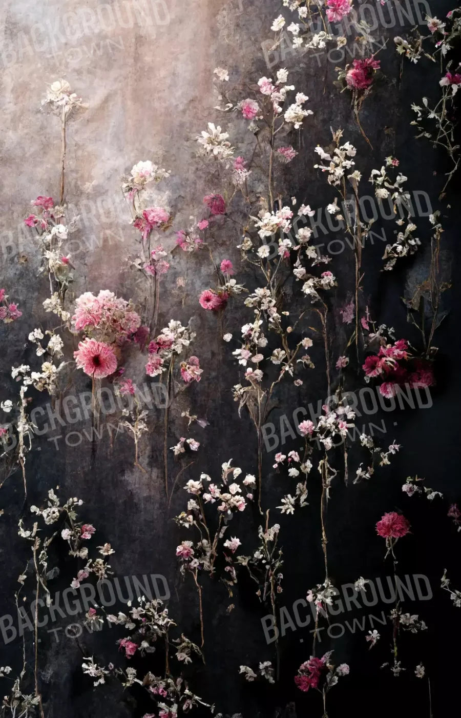 Cascading Pink And White Flowers 9’X14’ Ultracloth (108 X 168 Inch) Backdrop