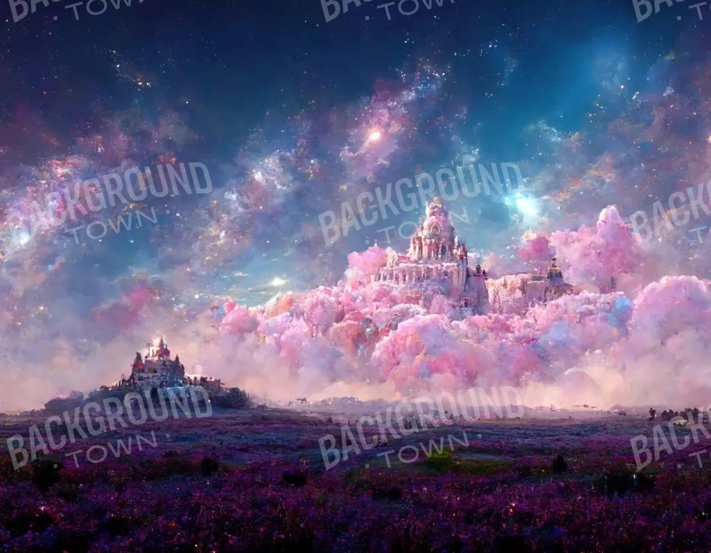 Castle In The Sky 8X6 Fleece ( 96 X 72 Inch ) Backdrop