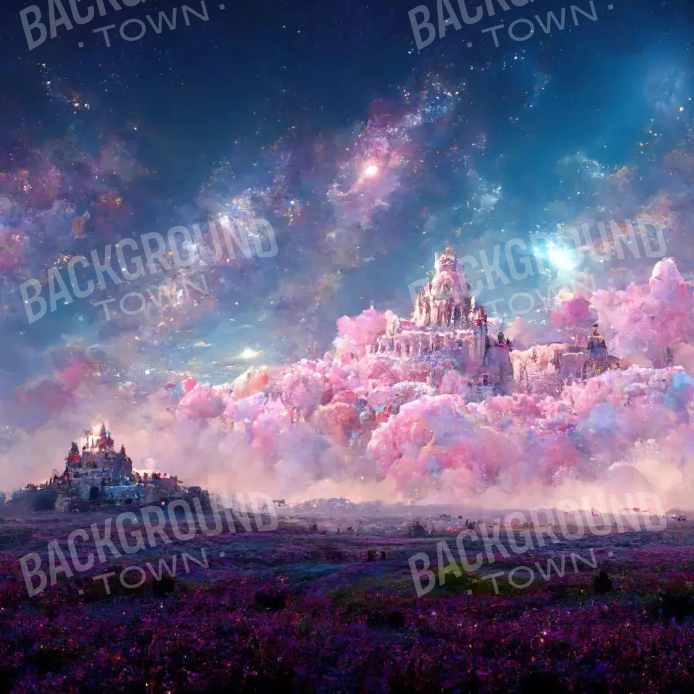 Castle In The Sky 8X8 Fleece ( 96 X Inch ) Backdrop