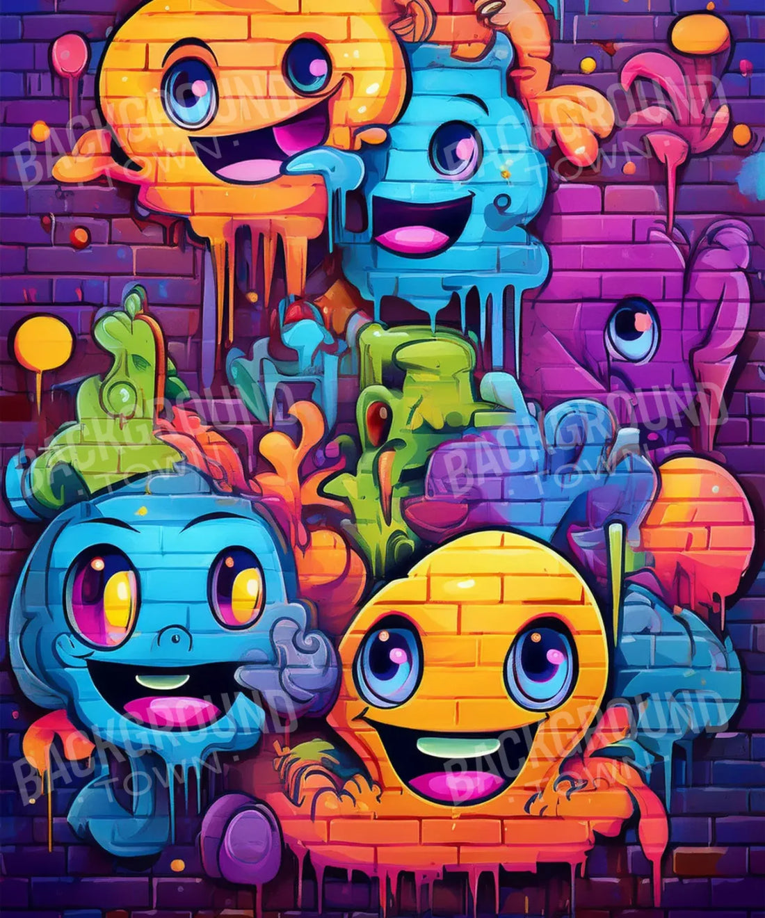 Purple , Orange , Blue , Green Backdrop for Photography