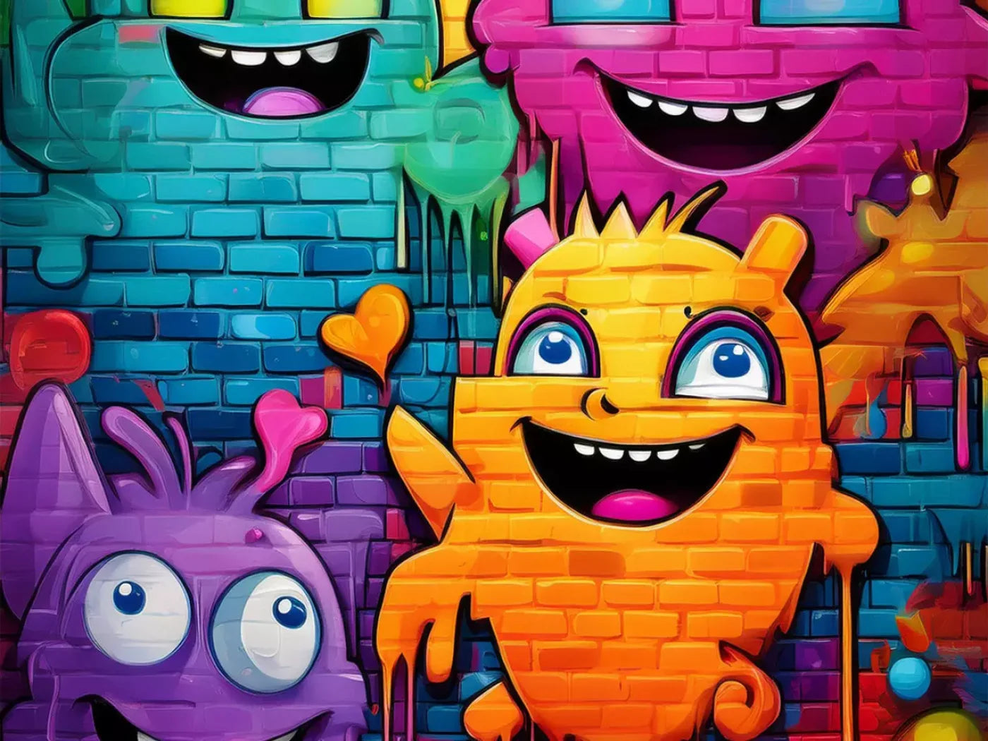 Character Graffiti 8’X6’ Fleece (96 X 72 Inch) Backdrop