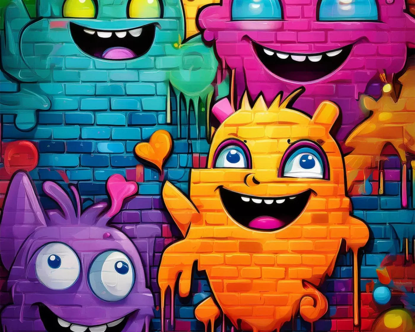 Character Graffiti 10’X8’ Fleece (120 X 96 Inch) Backdrop