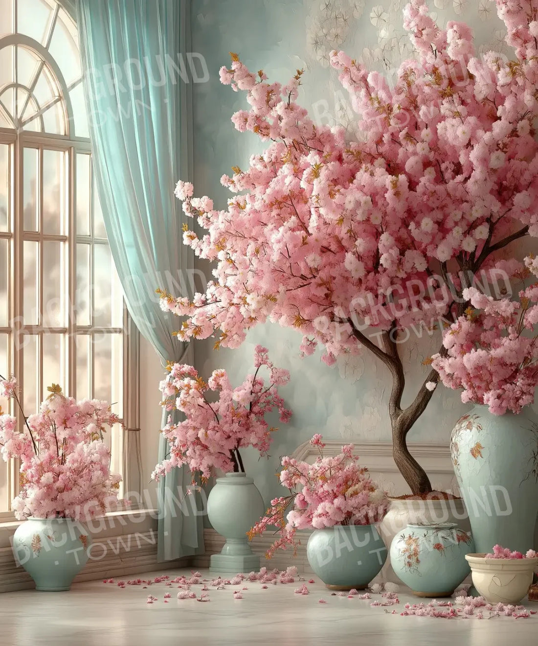 Blue and Pink White  Backdrop for Photography