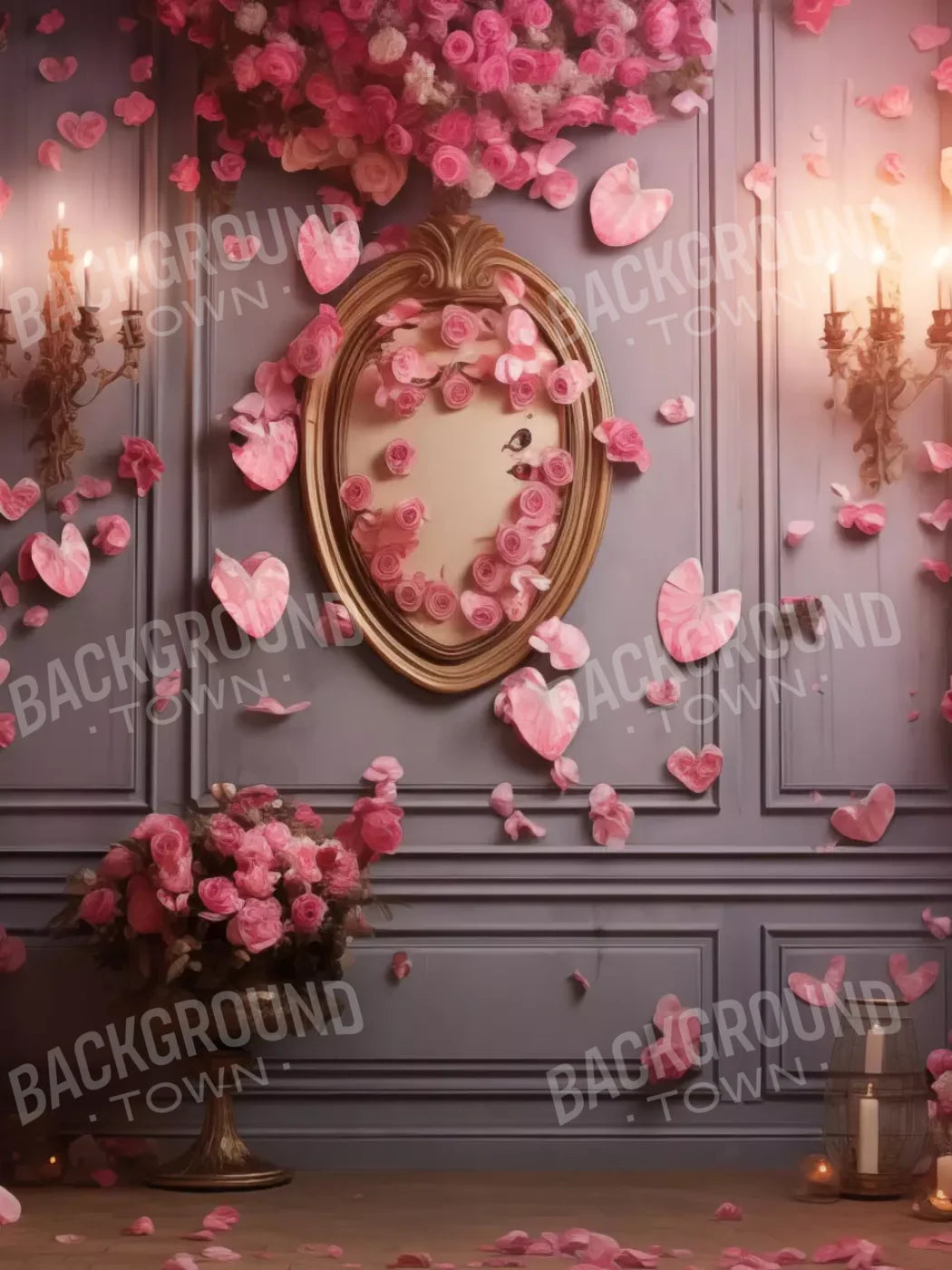 Cherry Blossom Love I 5’X6’8 Fleece (60 X 80 Inch) Backdrop