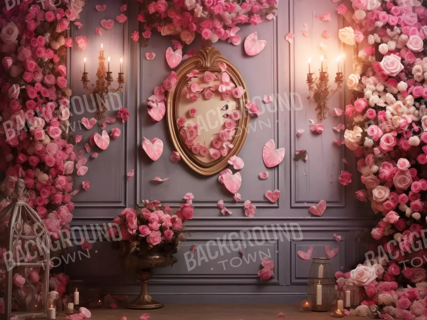 Cherry Blossom Love I 6’8X5’ Fleece (80 X 60 Inch) Backdrop