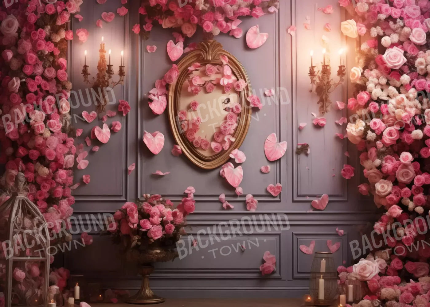 Cherry Blossom Love I 7’X5’ Ultracloth (84 X 60 Inch) Backdrop