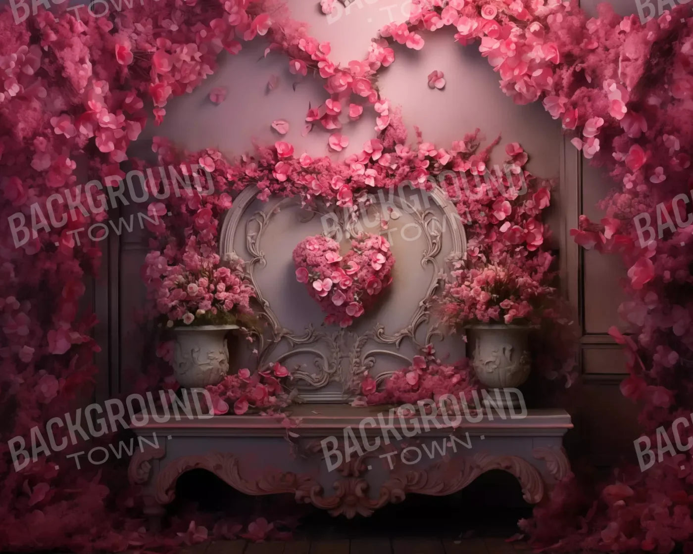 Cherry Blossom Love Ii 10’X8’ Fleece (120 X 96 Inch) Backdrop