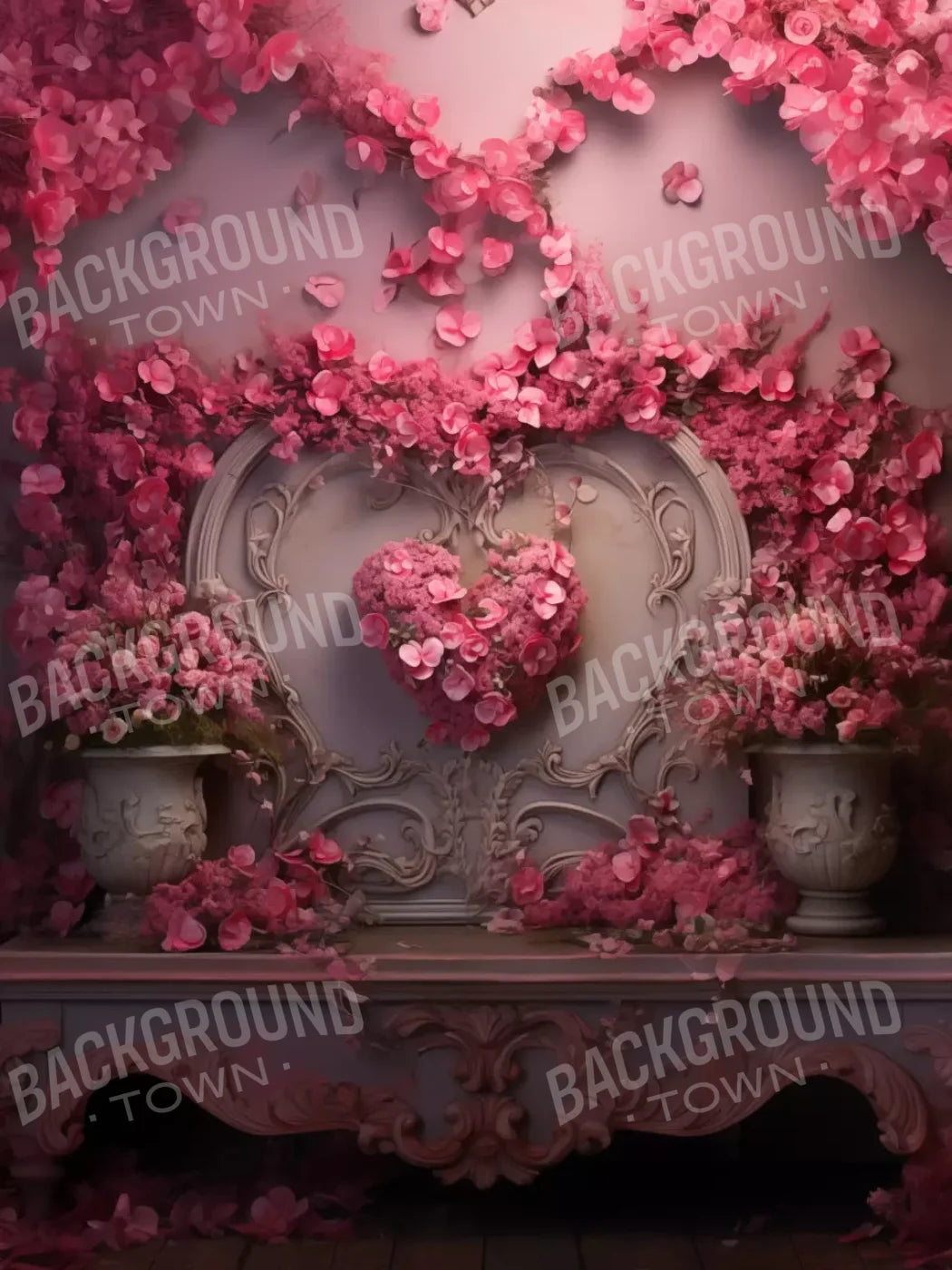 Cherry Blossom Love Ii 5’X6’8 Fleece (60 X 80 Inch) Backdrop