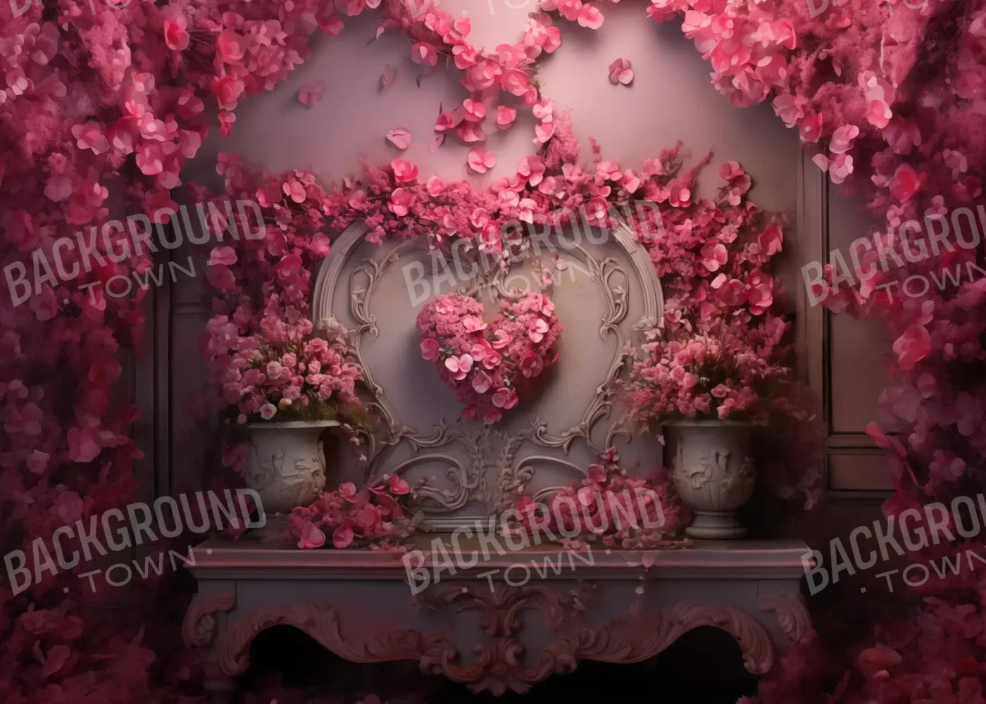 Cherry Blossom Love Ii 7’X5’ Ultracloth (84 X 60 Inch) Backdrop