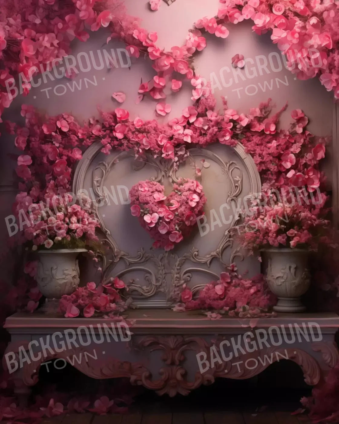 Cherry Blossom Love Ii 8’X10’ Fleece (96 X 120 Inch) Backdrop