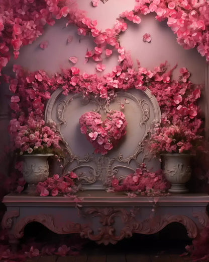 Cherry Blossom Love Ii 8’X10’ Fleece (96 X 120 Inch) Backdrop