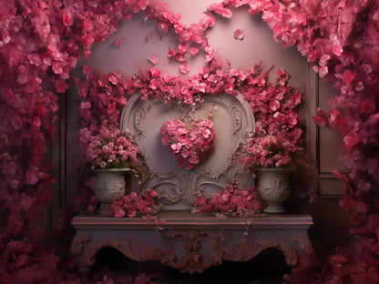 Cherry Blossom Love Ii 8’X6’ Fleece (96 X 72 Inch) Backdrop