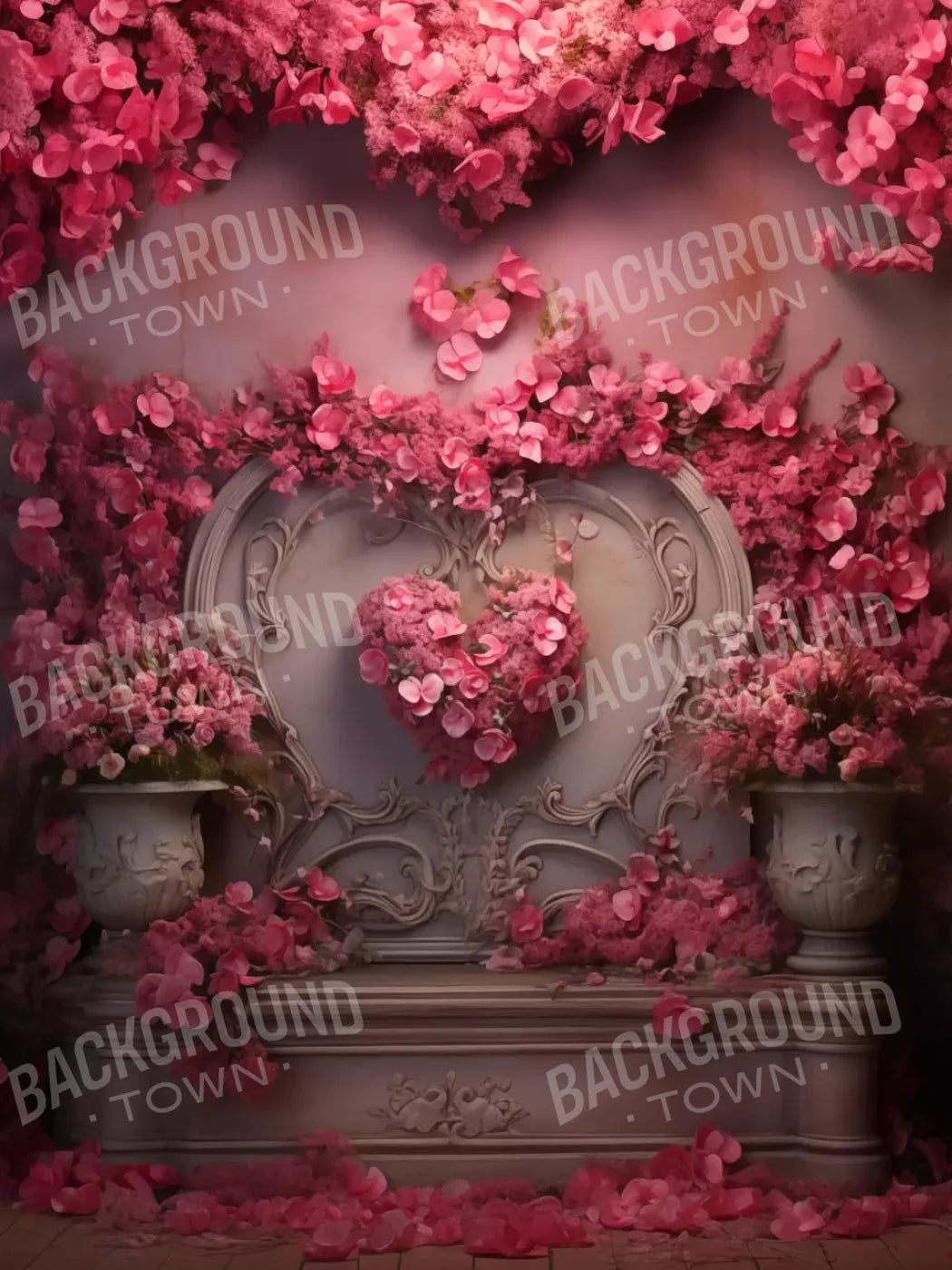 Cherry Blossom Love Iii 5’X6’8 Fleece (60 X 80 Inch) Backdrop