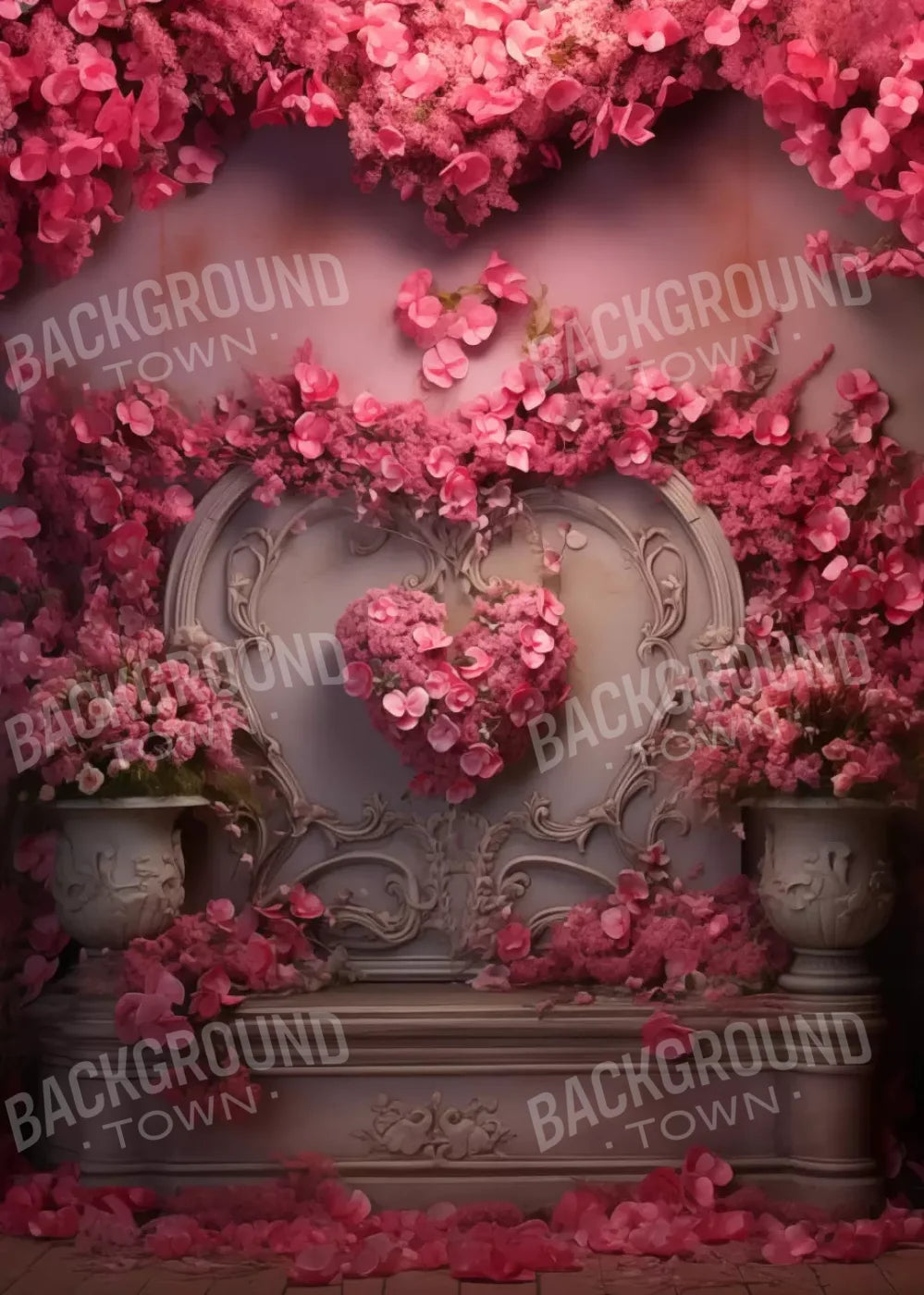 Cherry Blossom Love Iii 5’X7’ Ultracloth (60 X 84 Inch) Backdrop