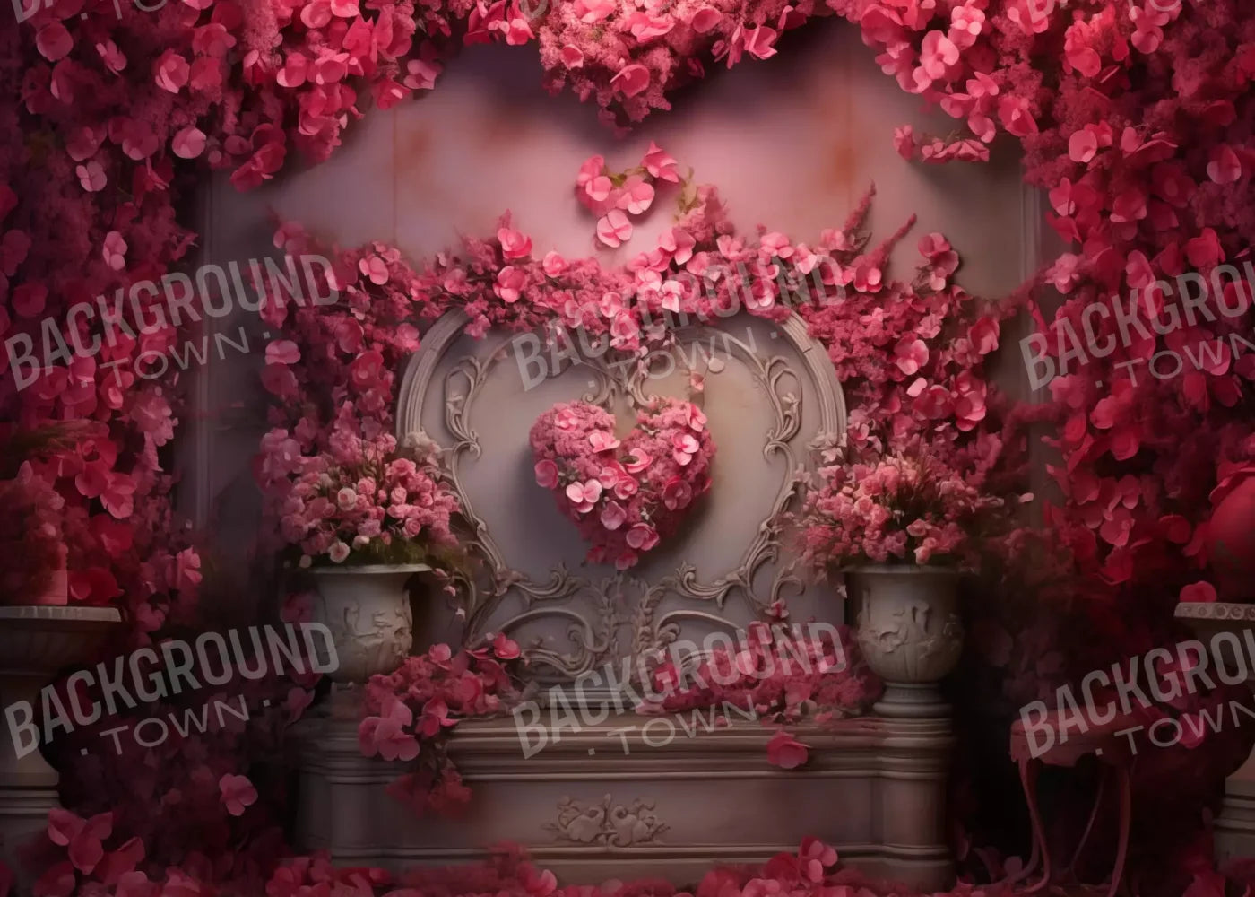 Cherry Blossom Love Iii 7’X5’ Ultracloth (84 X 60 Inch) Backdrop