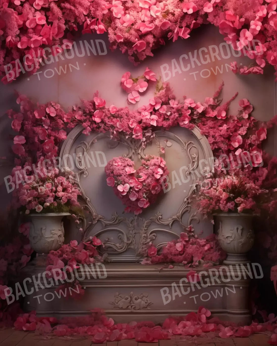 Cherry Blossom Love Iii 8’X10’ Fleece (96 X 120 Inch) Backdrop