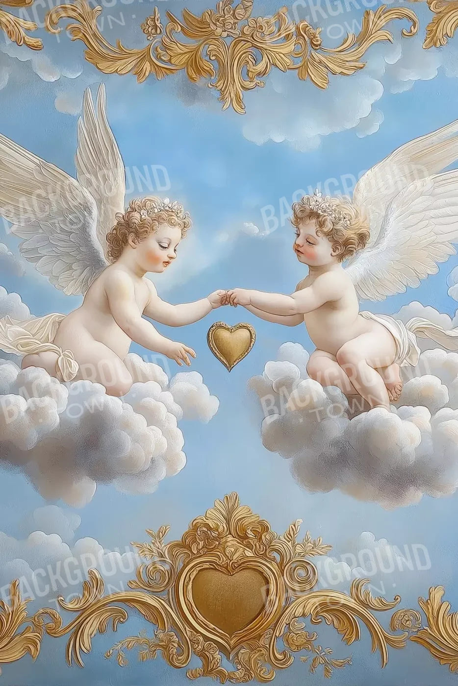 Cherubs In The Sky 8’X12’ Ultracloth (96 X 144 Inch) Backdrop