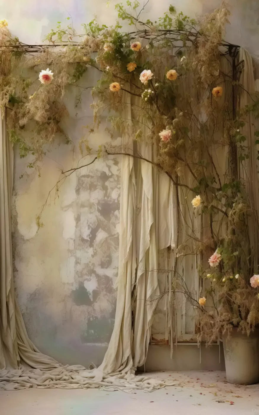 Chiffon Elegance In Taupe Iii 5X8 Ultracloth ( 60 X 96 Inch ) Backdrop