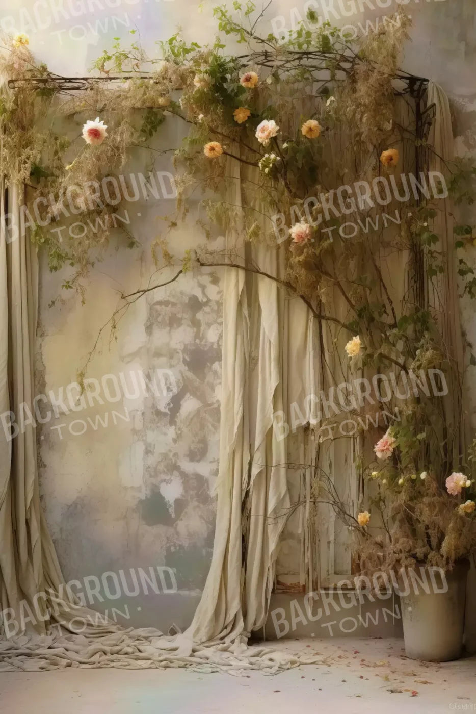 Chiffon Elegance In Taupe Iii 8X12 Ultracloth ( 96 X 144 Inch ) Backdrop