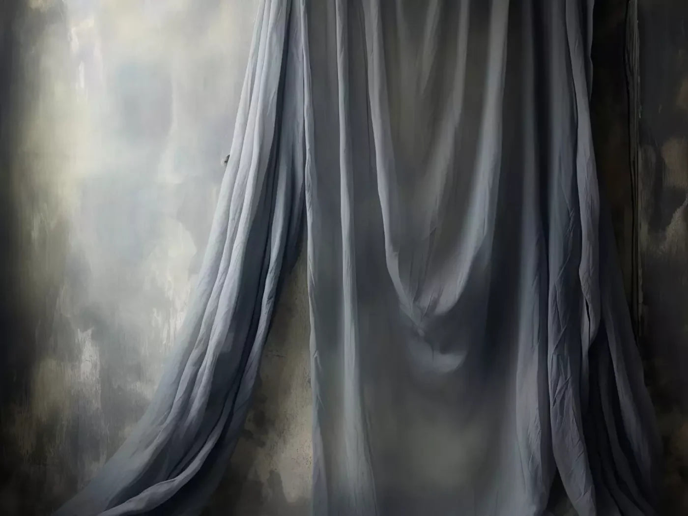 Chiffon Elegance Charcoal I 8’X6’ Fleece (96 X 72 Inch) Backdrop