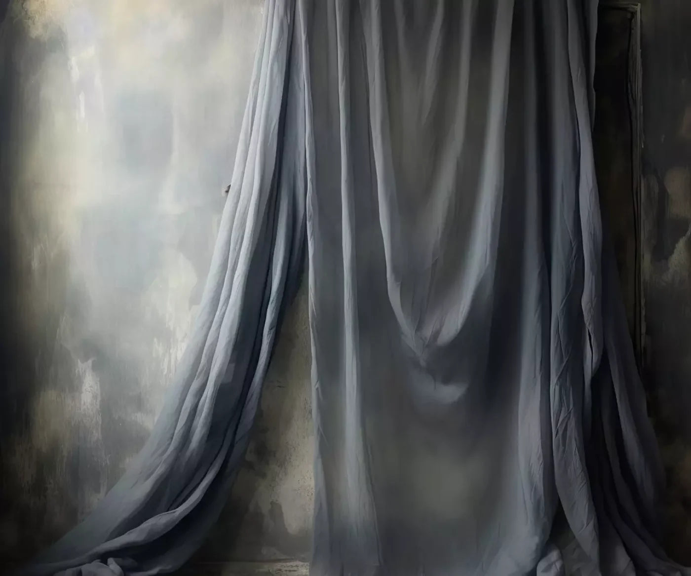 Chiffon Elegance Charcoal I 5’X4’2 Fleece (60 X 50 Inch) Backdrop