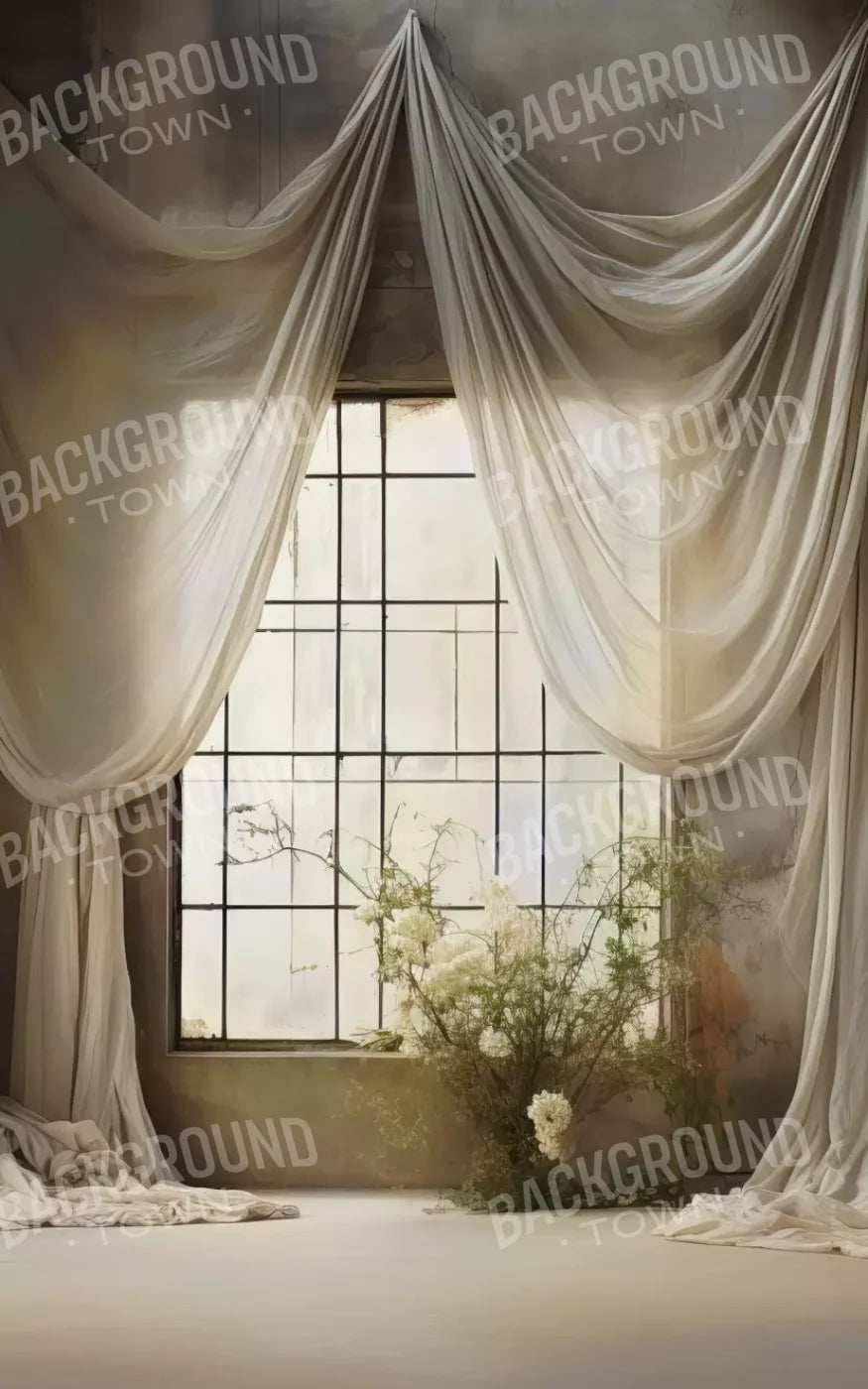 Chiffon Elegance In Creme 5X8 Ultracloth ( 60 X 96 Inch ) Backdrop