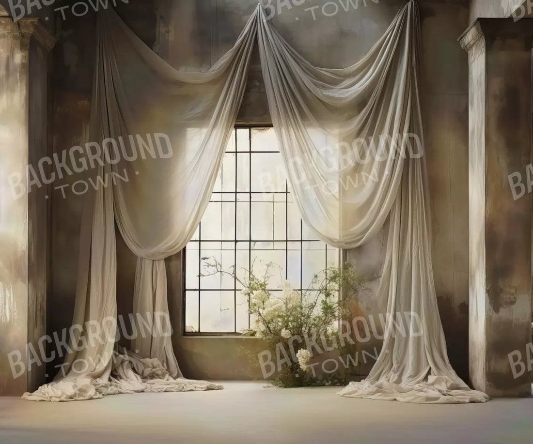 Chiffon Elegance In Creme 5X42 Fleece ( 60 X 50 Inch ) Backdrop