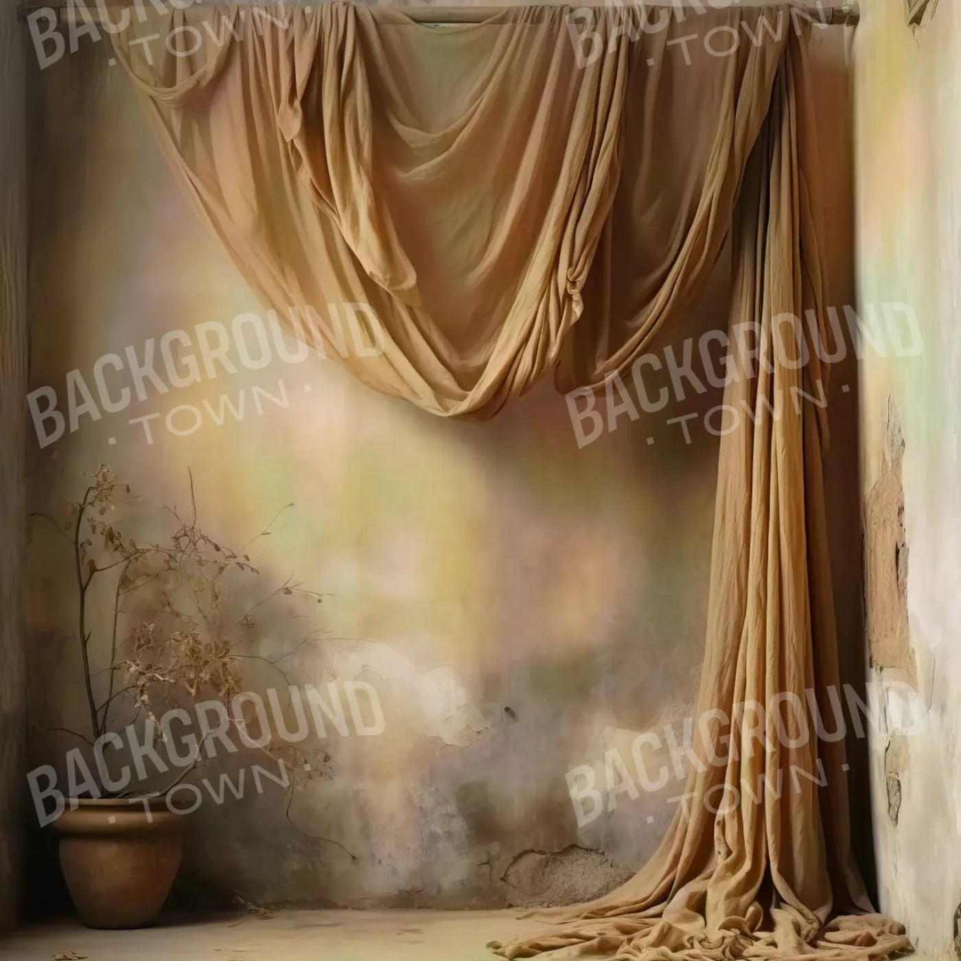 Chiffon Elegance In Taupe 10X10 Ultracloth ( 120 X Inch ) Backdrop