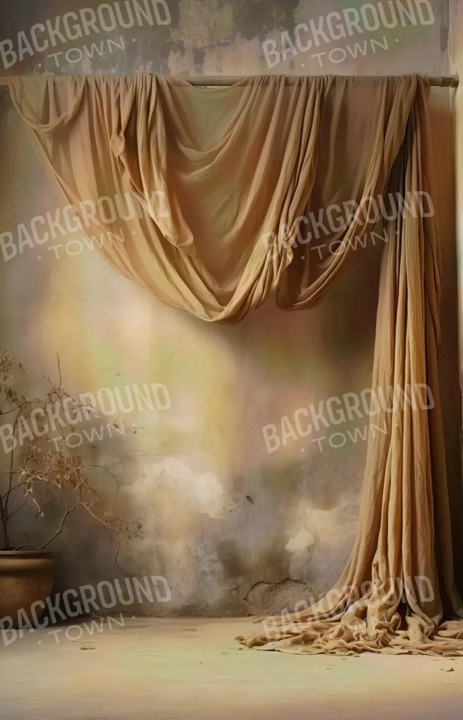 Chiffon Elegance In Taupe 9X14 Ultracloth ( 108 X 168 Inch ) Backdrop