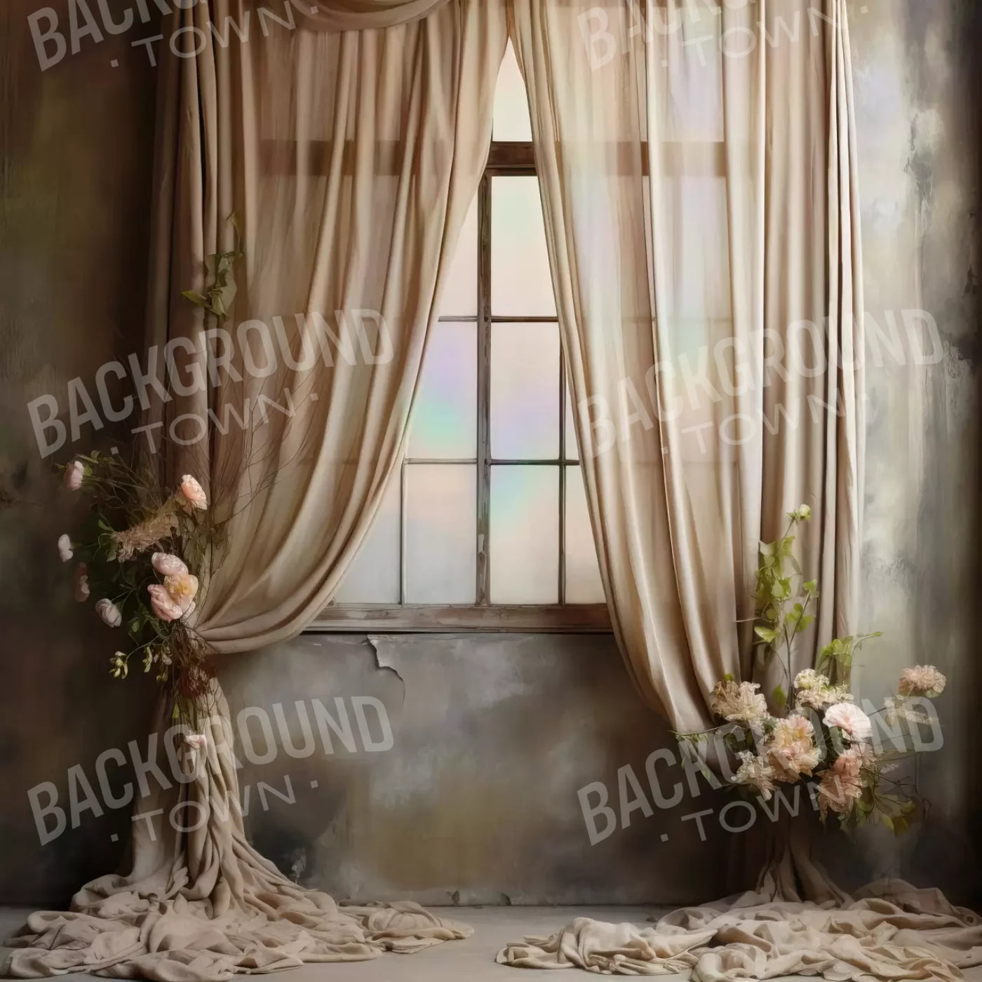 Chiffon Elegance In Taupe Ii 10X10 Ultracloth ( 120 X Inch ) Backdrop