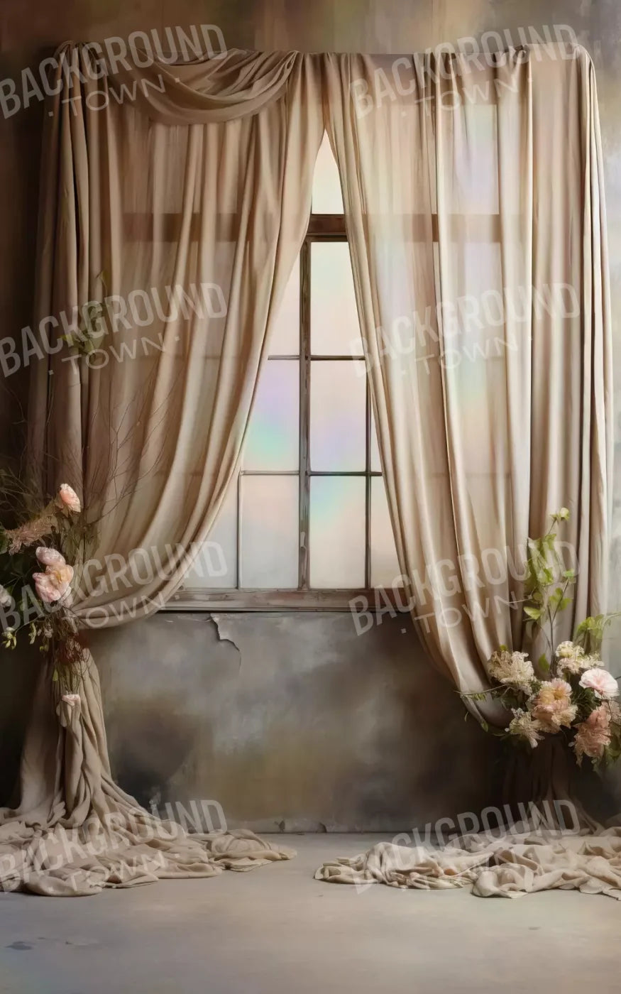 Chiffon Elegance In Taupe Ii 5X8 Ultracloth ( 60 X 96 Inch ) Backdrop