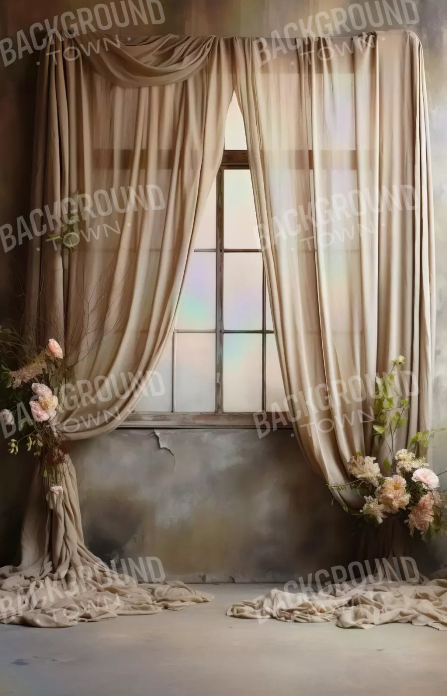 Chiffon Elegance In Taupe Ii 9X14 Ultracloth ( 108 X 168 Inch ) Backdrop