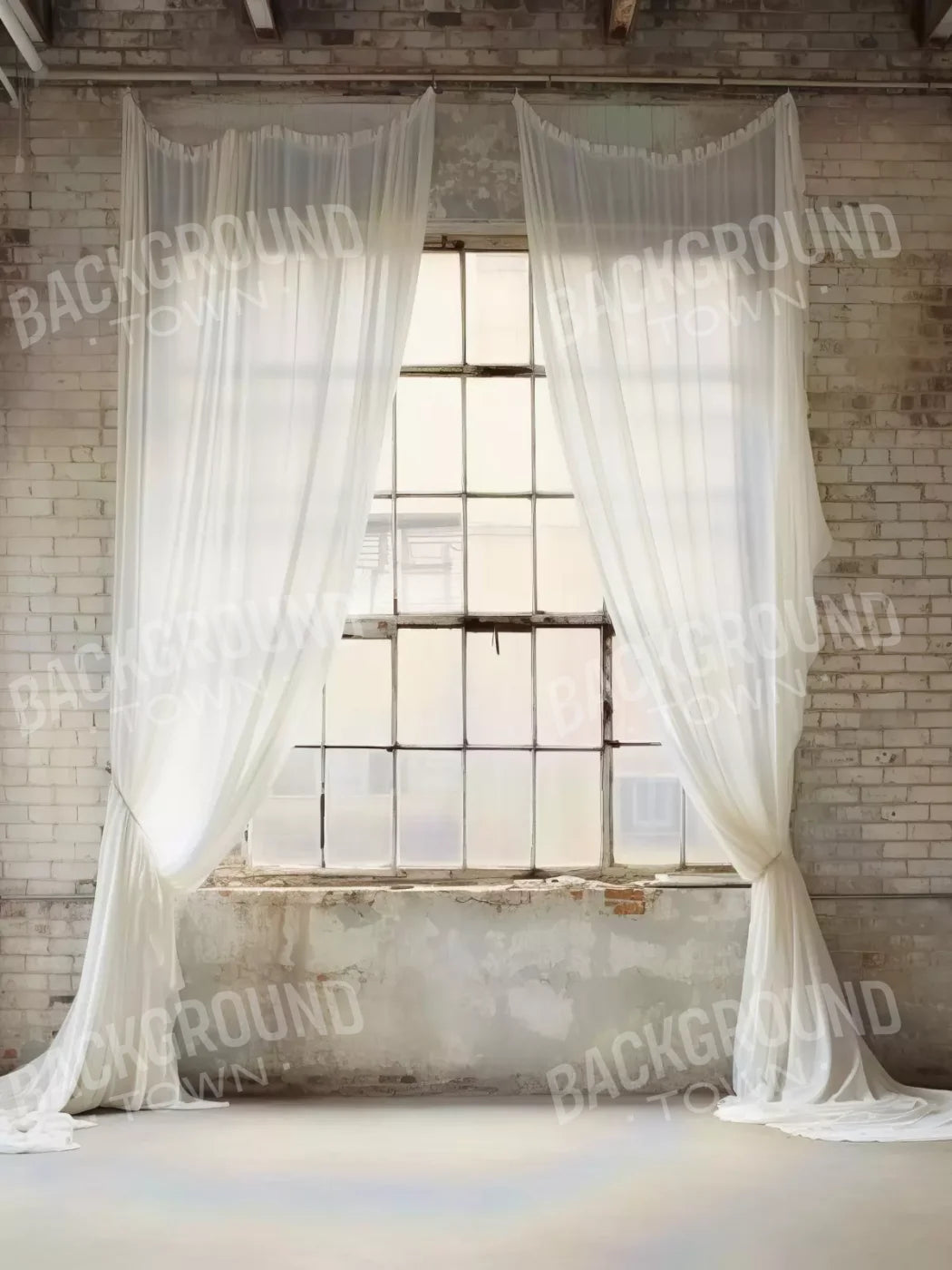 Chiffon Elegance In White 5X7 Ultracloth ( 60 X 84 Inch ) Backdrop