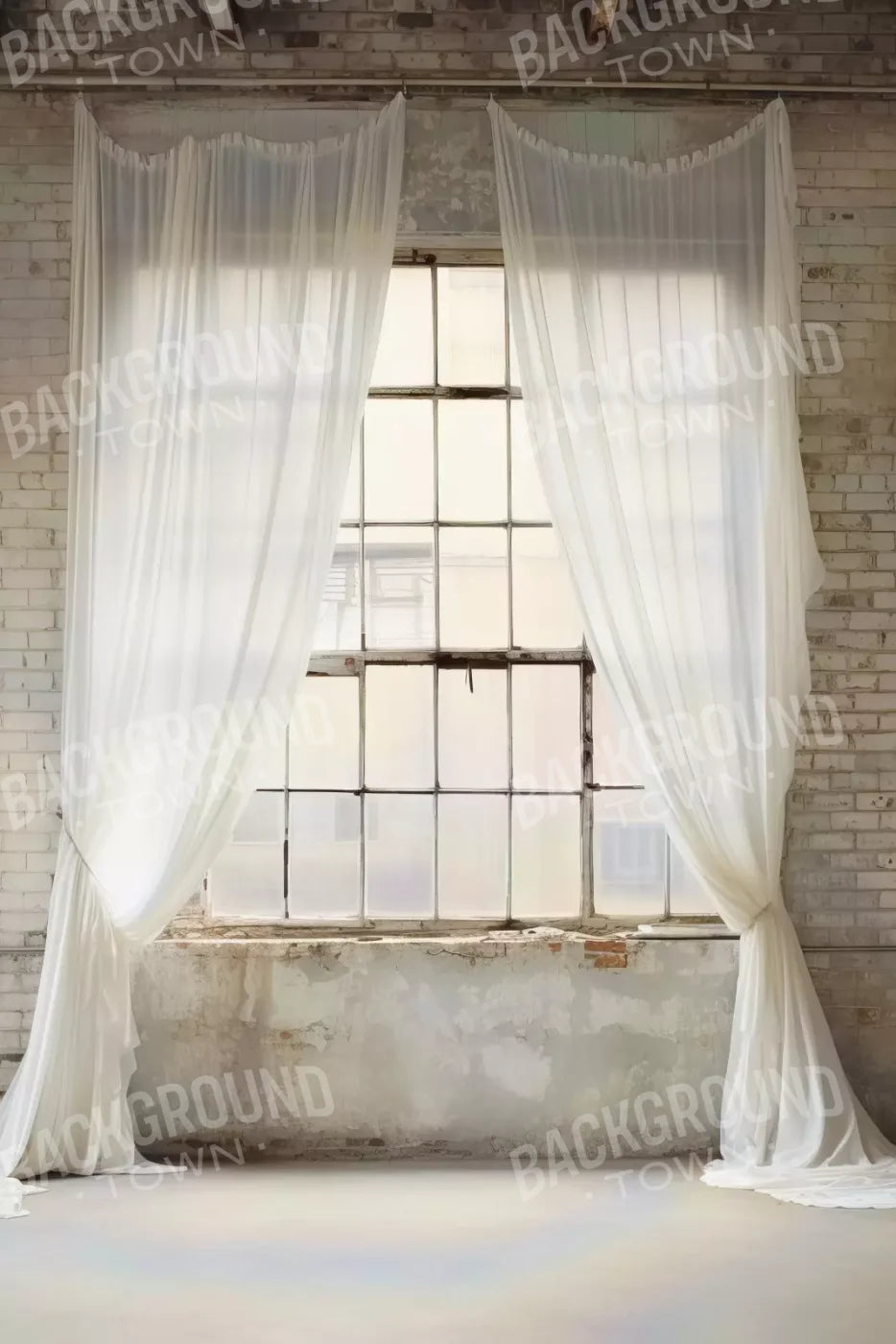 Chiffon Elegance In White 5X8 Ultracloth ( 60 X 96 Inch ) Backdrop