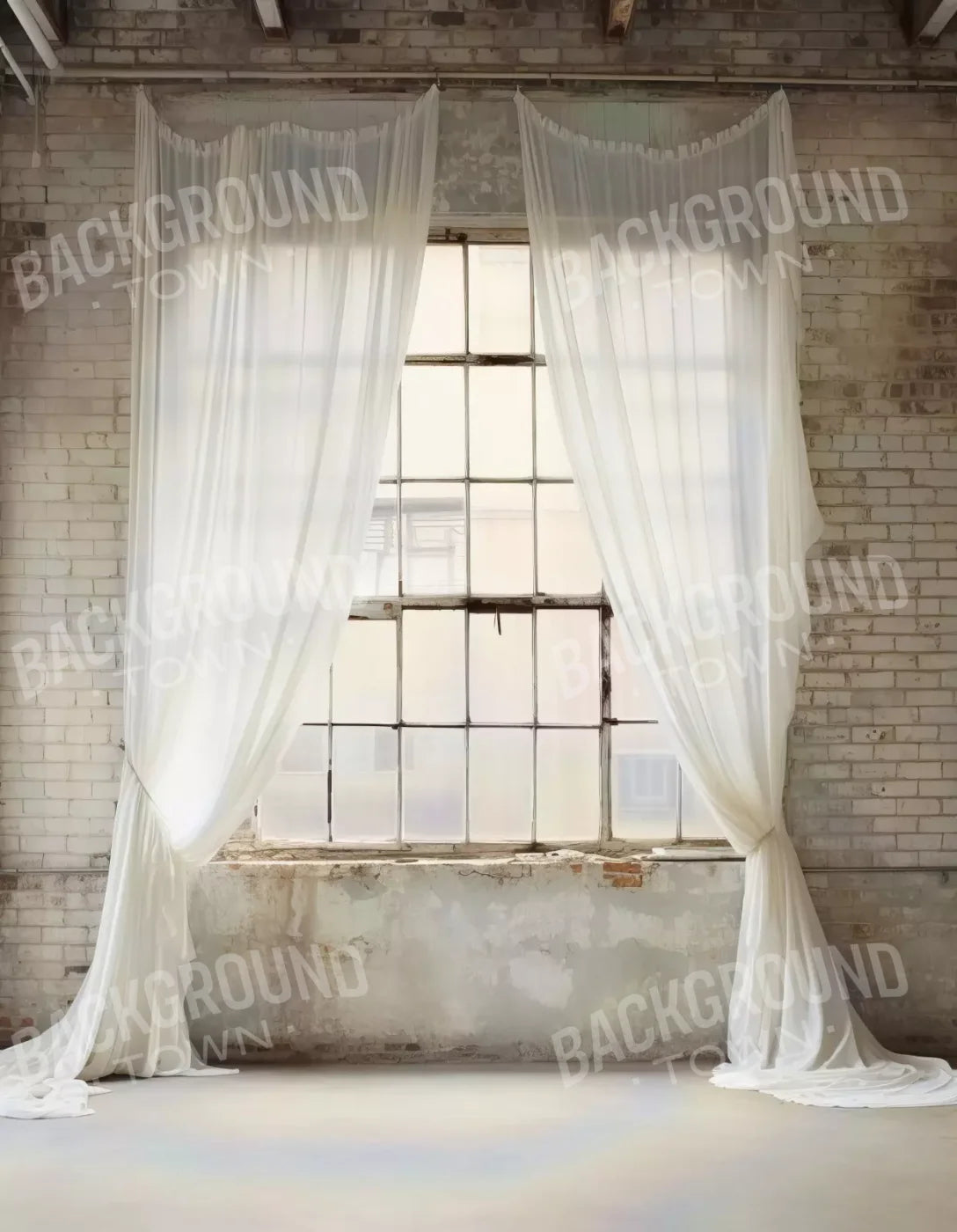 Chiffon Elegance In White 6X8 Fleece ( 72 X 96 Inch ) Backdrop